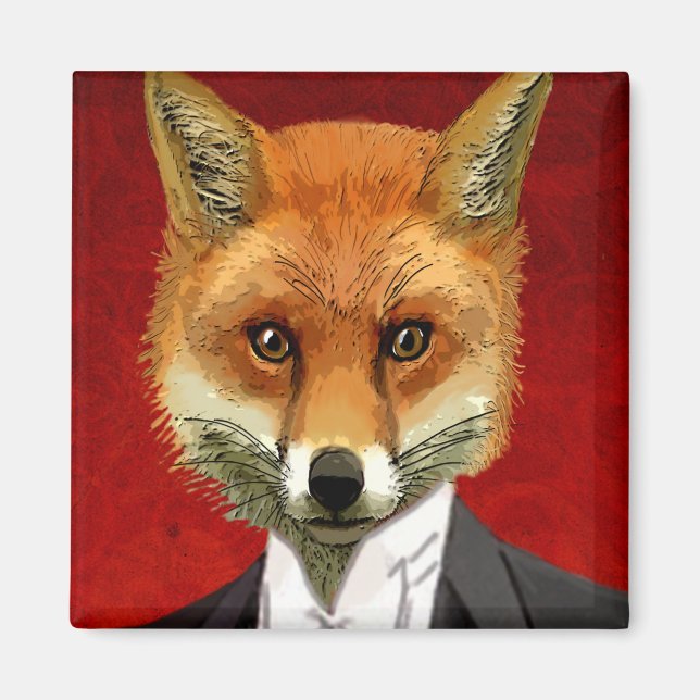 Fox In Evening Suit, Portrait Magnet (Front)