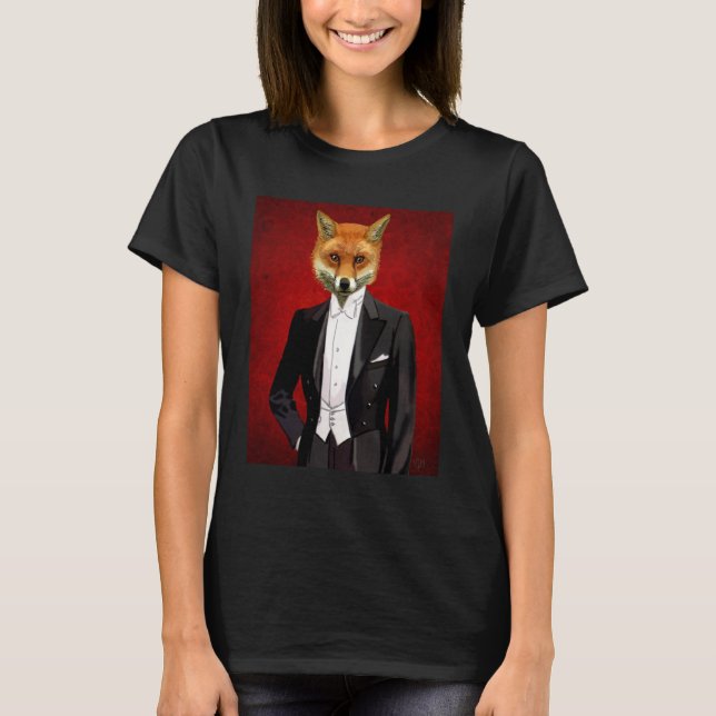 Fox In Evening Suit, Portrait T-Shirt (Front)