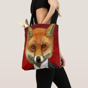 Fox In Evening Suit, Portrait Tote Bag