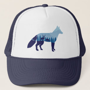 Fox In Mountain Forest T-Shirt Trucker Hat