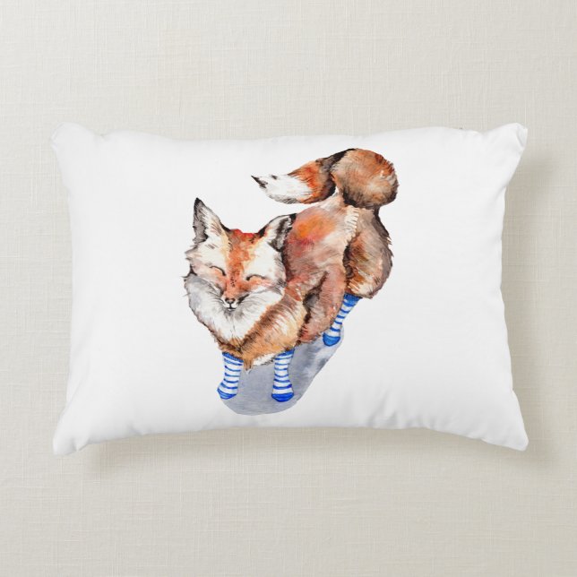 Fox in Socks Decorative Cushion (Front)