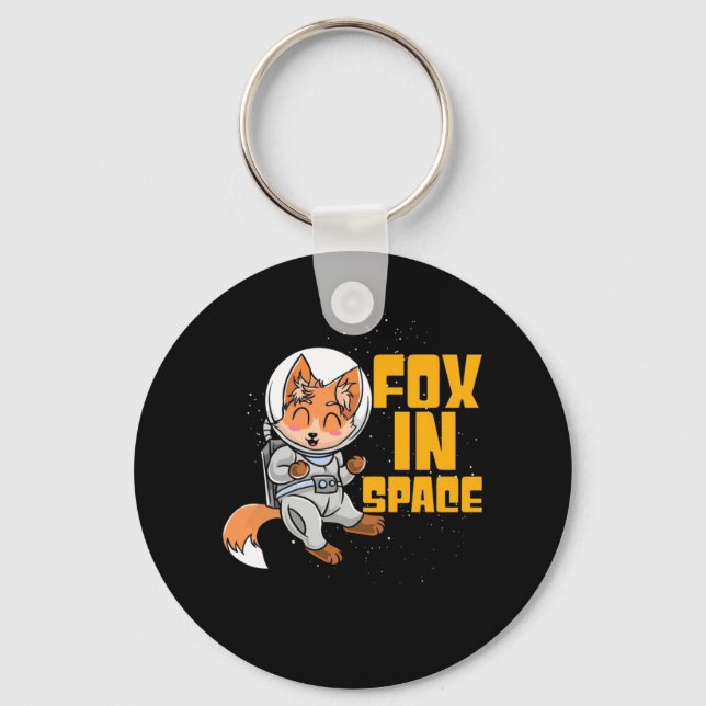 Fox In Space Key Ring (Front)