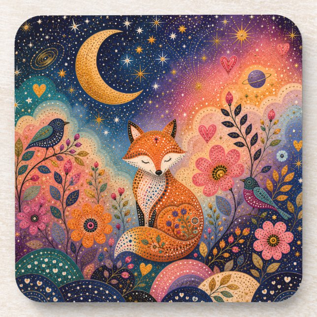 Fox in Star Garden Coaster (Front)