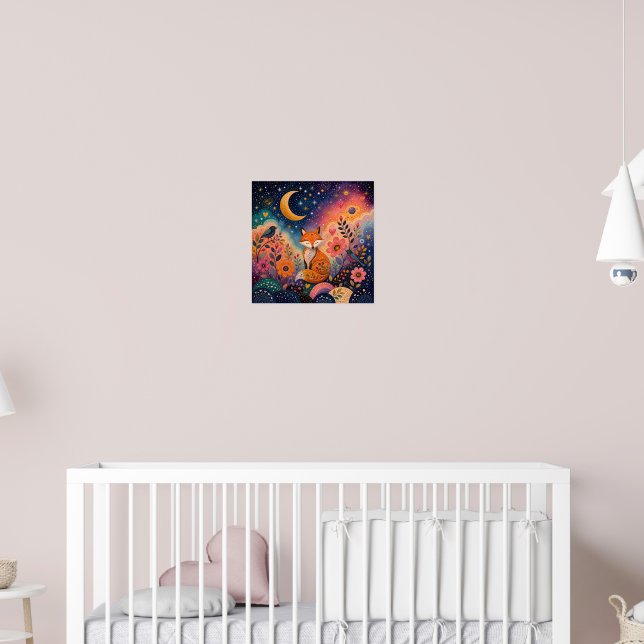 Fox in Star Garden Poster (Nursery 2)