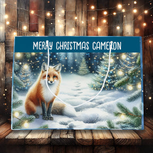Fox in the Enchanted Forest Personalised Christmas Large Gift Bag