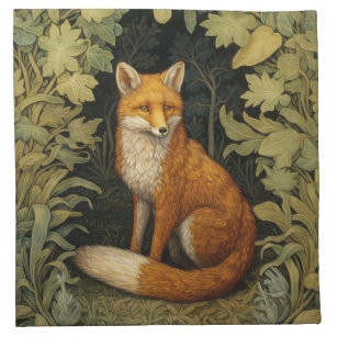 Fox in the forest, Art nouveau style Napkin