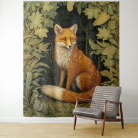 Fox in the forest, Art nouveau style