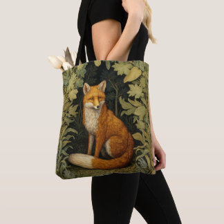 Fox in the forest, Art nouveau style Tote Bag