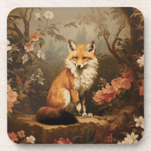 Fox in the forest moody Victorian Coaster