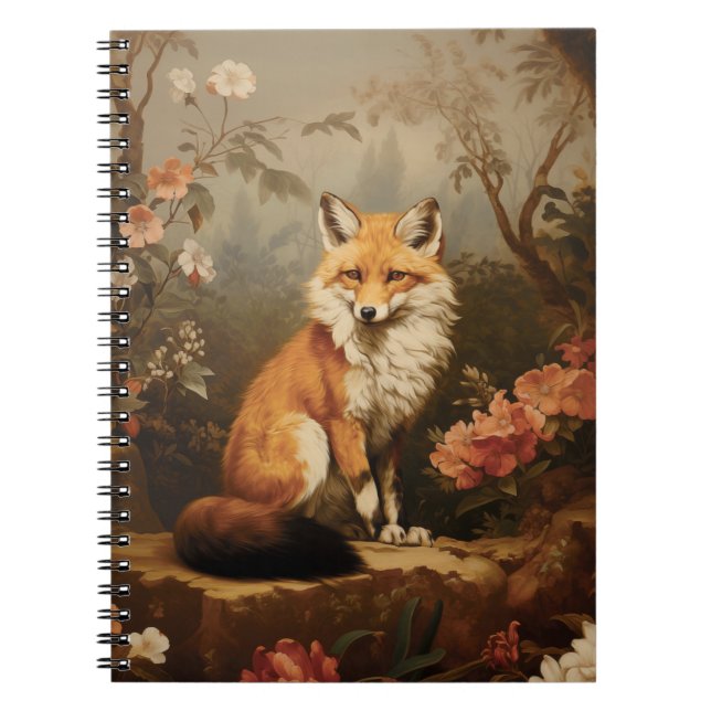 Fox in the forest moody Victorian Notebook (Front)