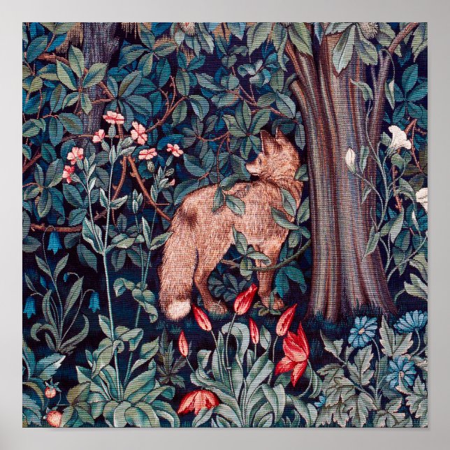 Fox in The Forest, William Morris Poster (Front)
