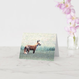 Fox in the Grass - Blank Greeting Card