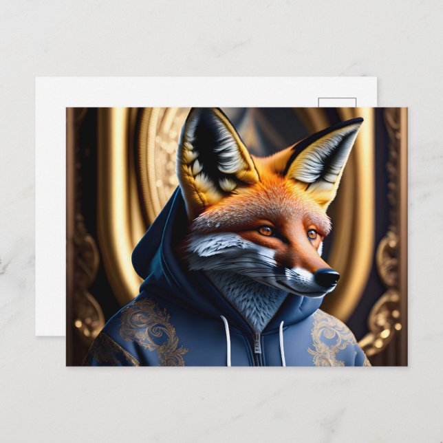 Fox in the hoodie, Postcrossing Postcard (Front/Back)
