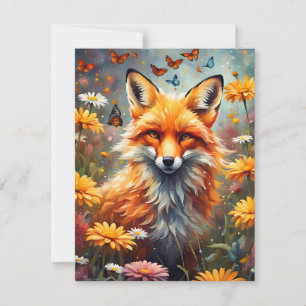 fox in the meadow card