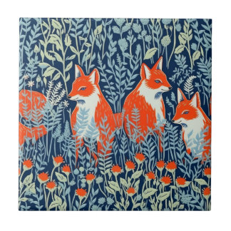 Fox in the Meadow Ceramic Tile