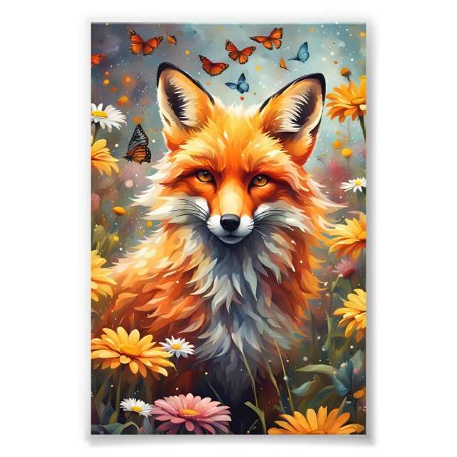 fox in the meadow photo print (Front)