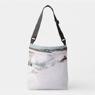 Fox in the Snow, 1935 by Newell Convers Wyeth Crossbody Bag