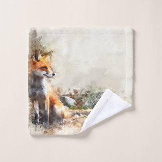 Fox in the wild painting wash cloth