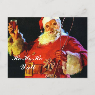 Fox Is Another Santa, Ho Ho Ho Holiday Postcard