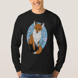 Fox Japanese Aesthetic Cherry Blossom Flower T-Shirt