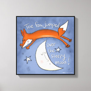 Fox Jumps Over the Moon Canvas Print