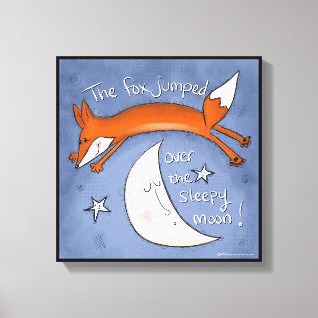 Fox  Jumps Over the Moon Canvas Print (Front)
