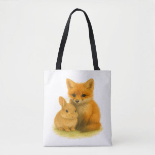Fox Kit & Bunny Buddies Tote Bag