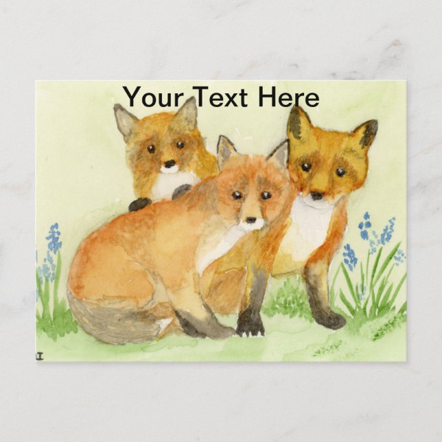 Fox Kits Postcard (Front)