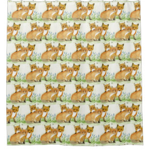 Fox Kits Shower Curtain