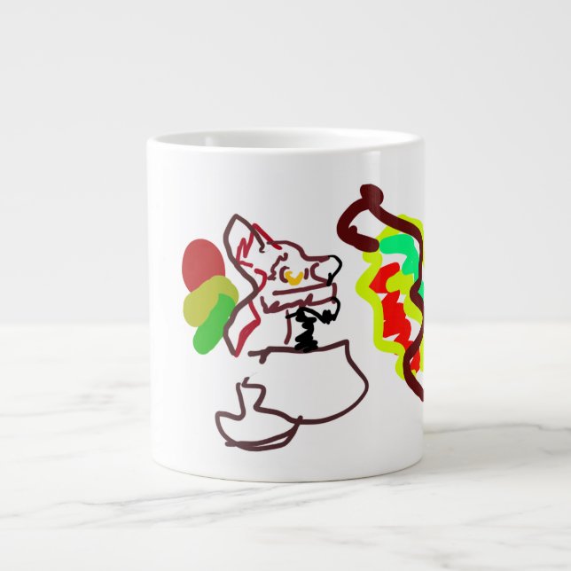 Fox latte fun autumn style large coffee mug (Front)