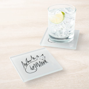 Fox Line Art Glass Coaster