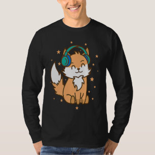 Fox listening Music Nature Animal Zoo Environment T-Shirt