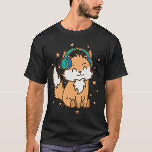 Fox listening Music Nature Animal Zoo Environment T-Shirt
