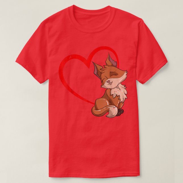 Fox Lover Heart Forest Animal Lover Nature Wildlif T-Shirt (Design Front)