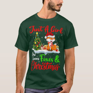 Fox Lover Just A Girl Who Loves Foxes And Christma T-Shirt