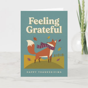 Fox Lover Thanksgiving Feeling Grateful Autumn Card