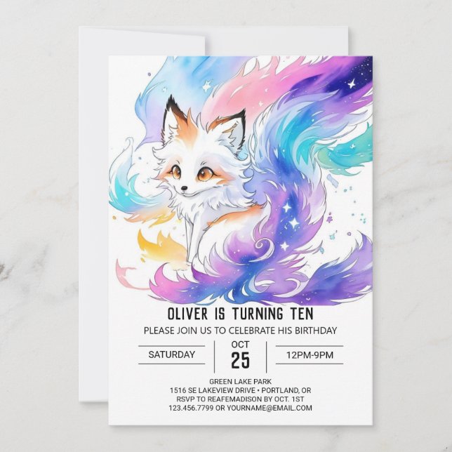 Fox Magic in the Woods Birthday Invitation (Front)