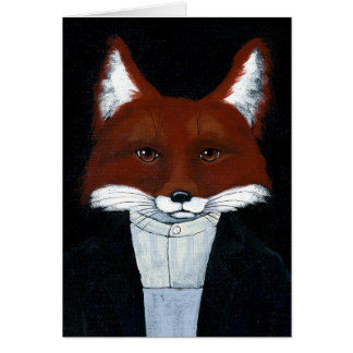 Fox male American Gothic spoof blank card