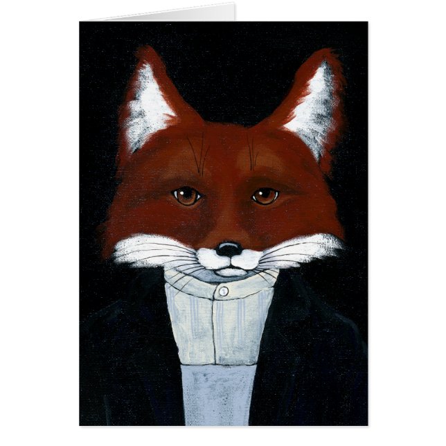Fox male American Gothic spoof blank card (Front)