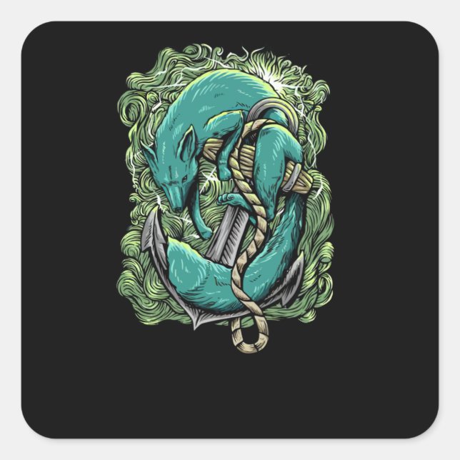 Fox Marine Square Sticker (Front)