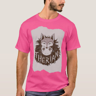 Fox Mask Therian Typography Therian Aesthetic Ther T-Shirt