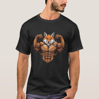 Fox Mean Muscular fox Smoking fox Cigar fox  T-Shirt