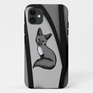 Fox Modern Art Design in Silver Case-Mate iPhone Case
