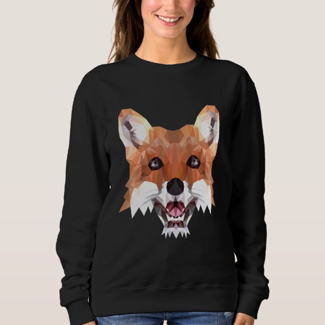 Fox Motif Polygon Fox Foxes Forest Animals Sweatshirt (Front)