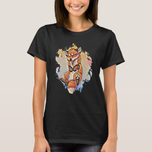 Fox Motif Sly Animal Colourful Forest Animals Desi T-Shirt