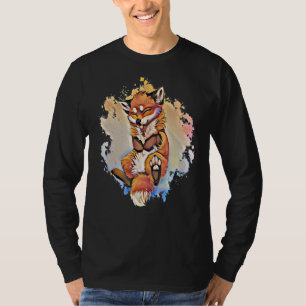 Fox Motif Sly Animal Colourful Forest Animals Desi T-Shirt