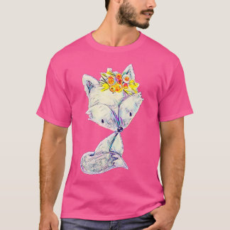 Fox Motif Sly Animal Colourful Forest Animals Foxe T-Shirt
