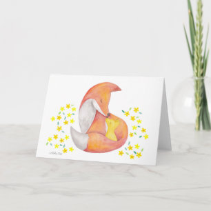 Fox Mum and Baby Greeting Card Mother's Day Card