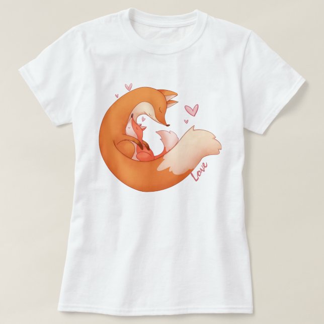 Fox Mum and Baby T-Shirt (Design Front)