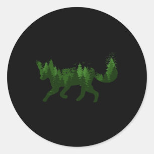 Fox Nature Forest Camping Hiking Hunter Outdoor Gi Classic Round Sticker